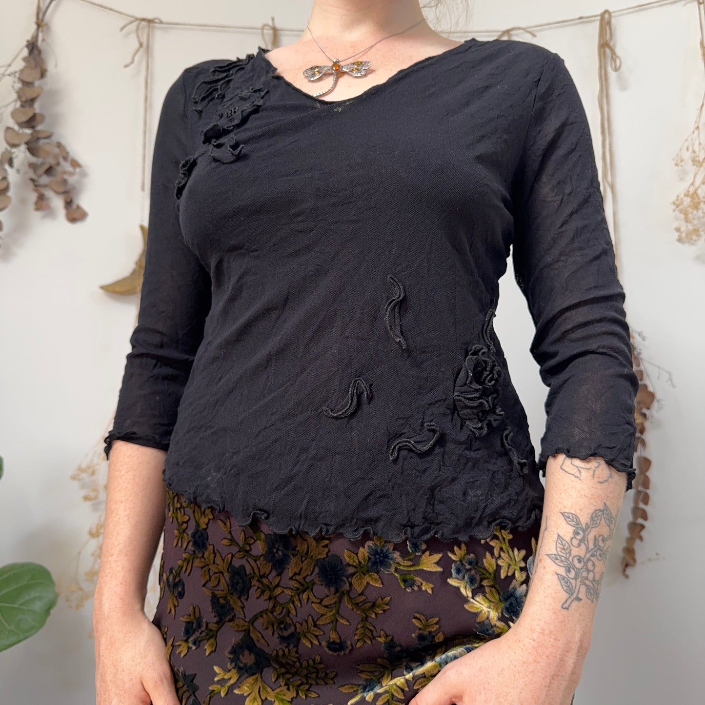 Black mesh top - size M/L