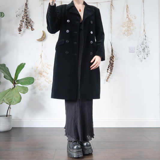Black velvet coat - size M