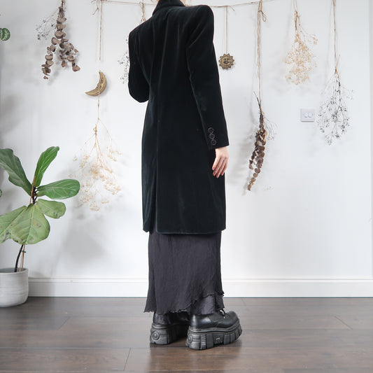 Black velvet coat - size M