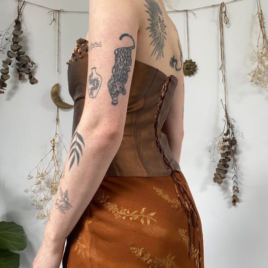 Copper beaded corset - size M