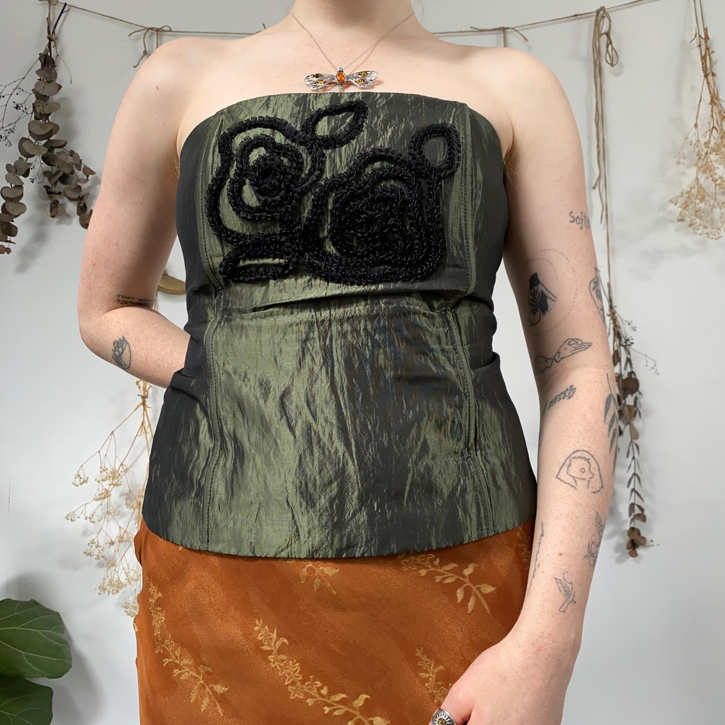 Green corset - size L