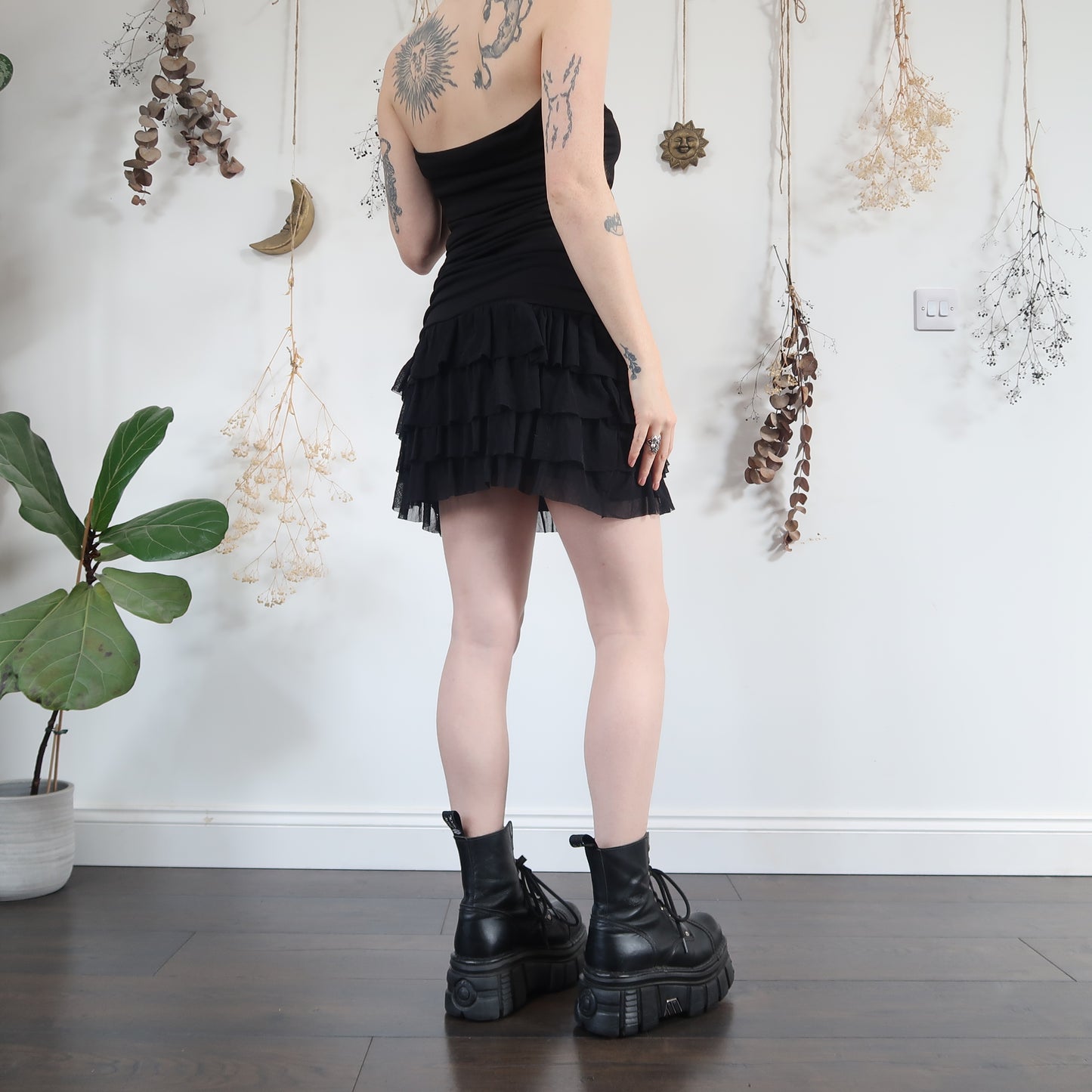 Black mesh dress - size L