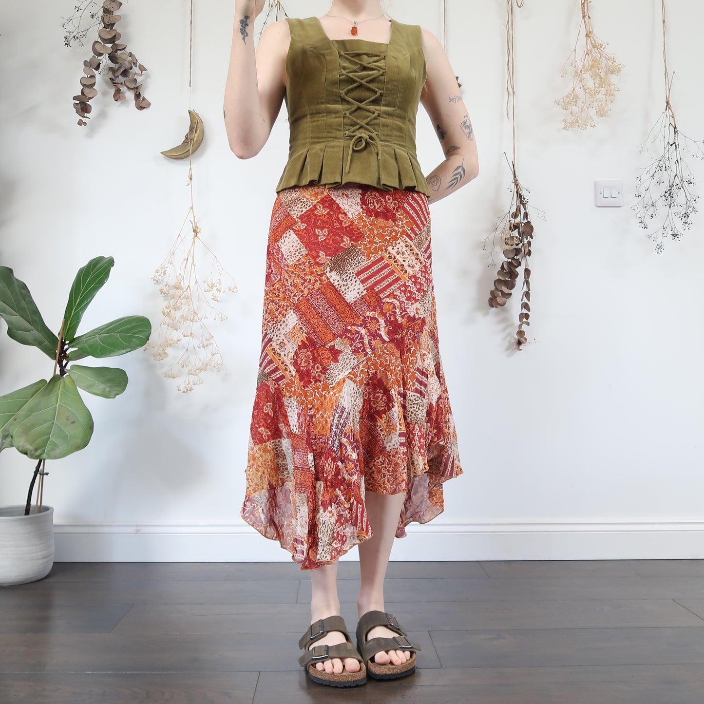 Patchwork floaty skirt - size L