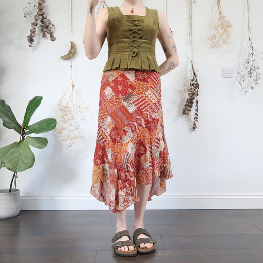 Patchwork floaty skirt - size L