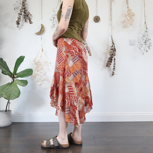 Patchwork floaty skirt - size L