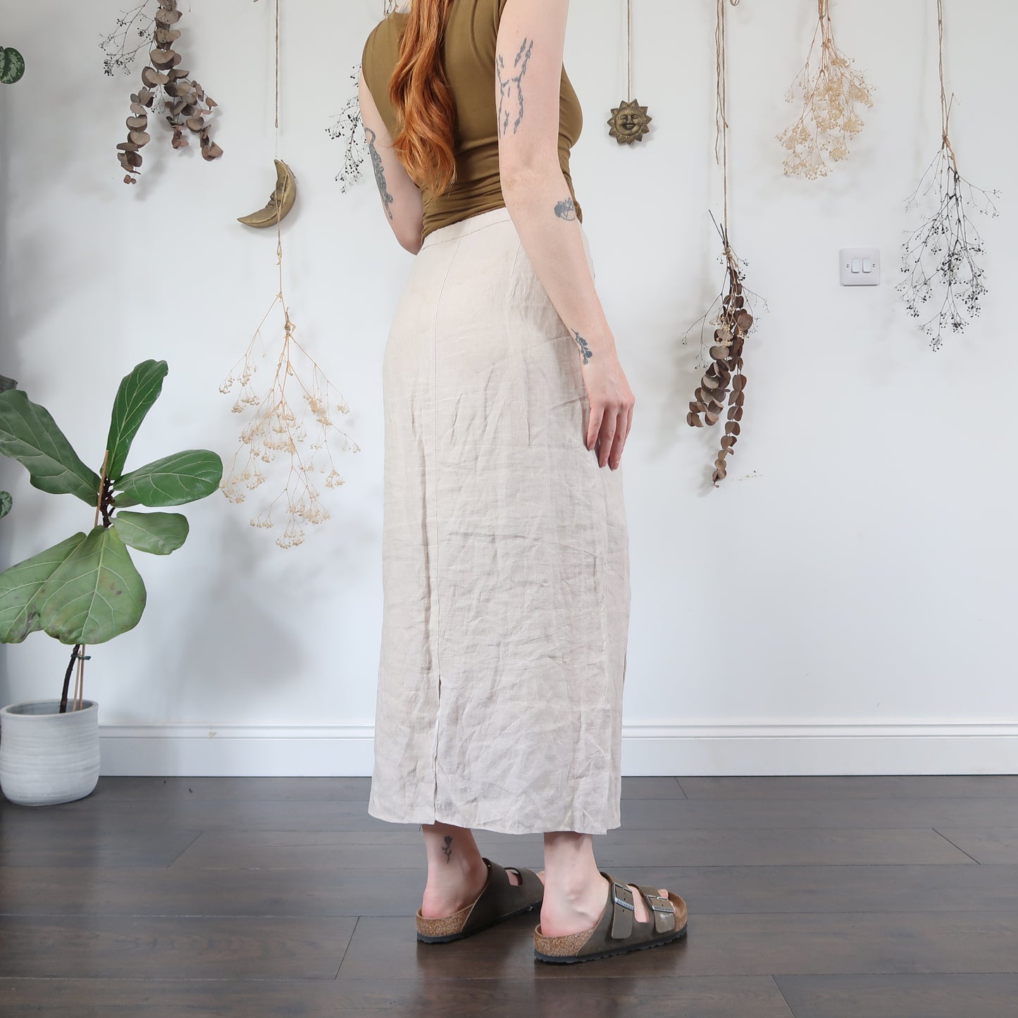 Cream linen skirt - size S
