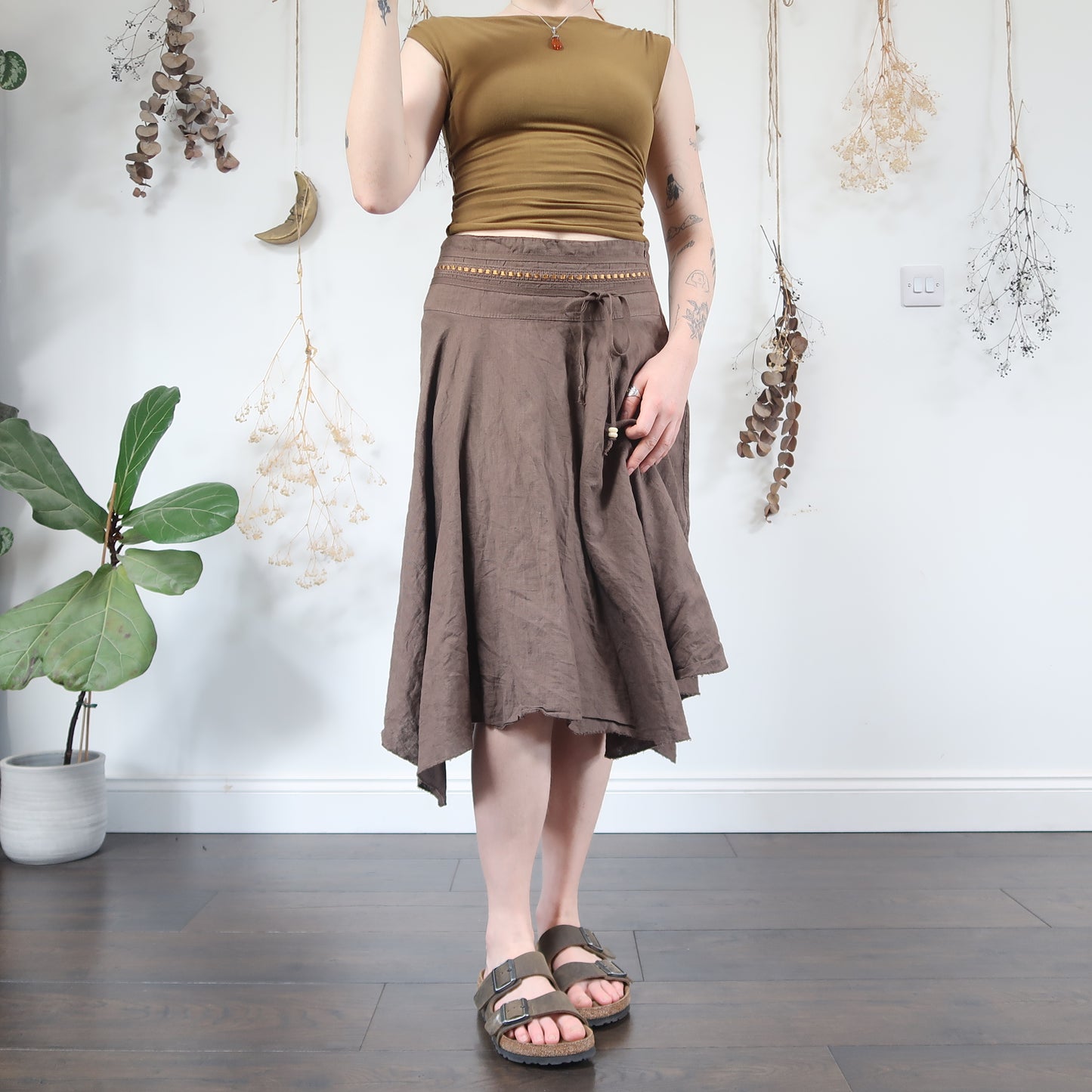 Brown linen skirt - size S/M