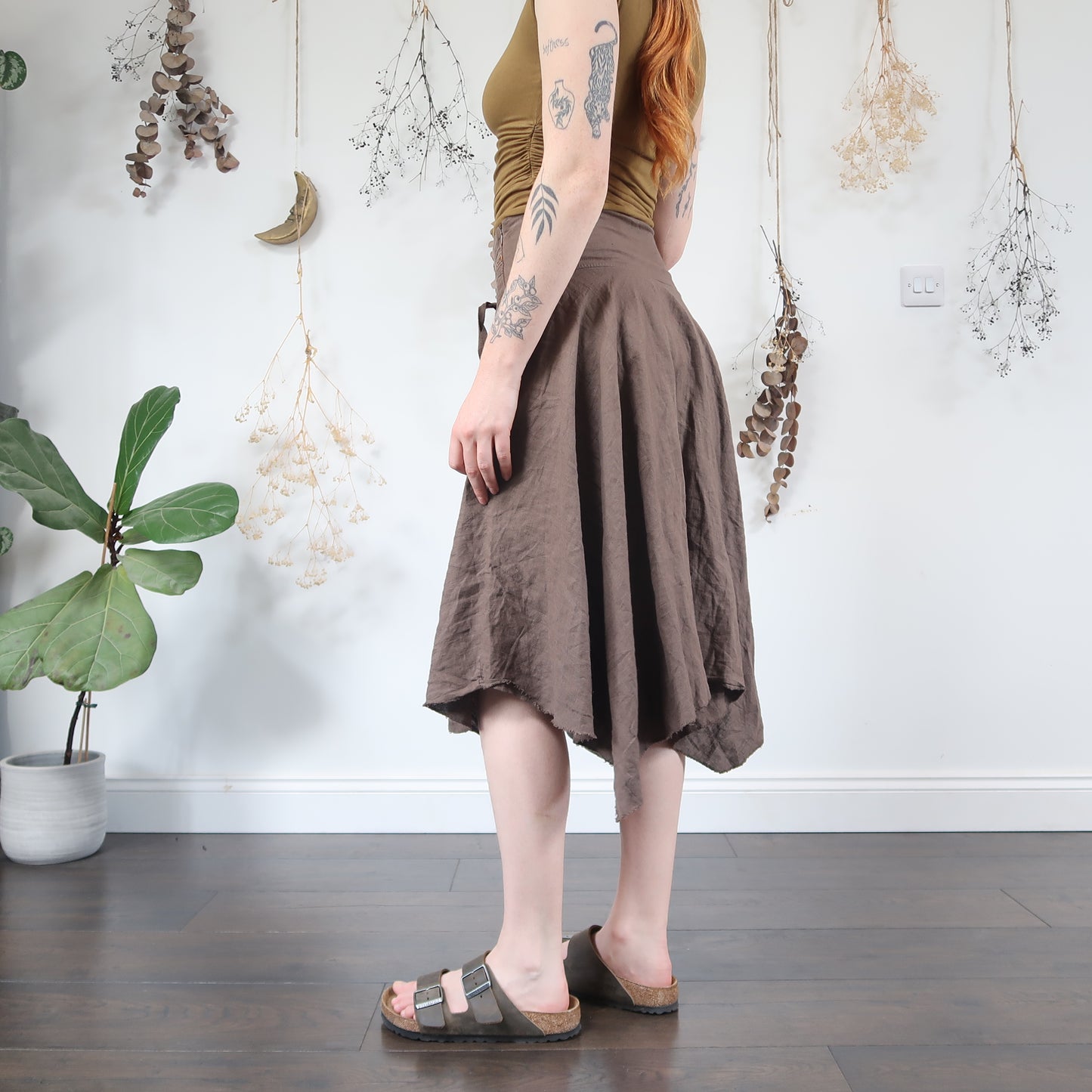Brown linen skirt - size S/M