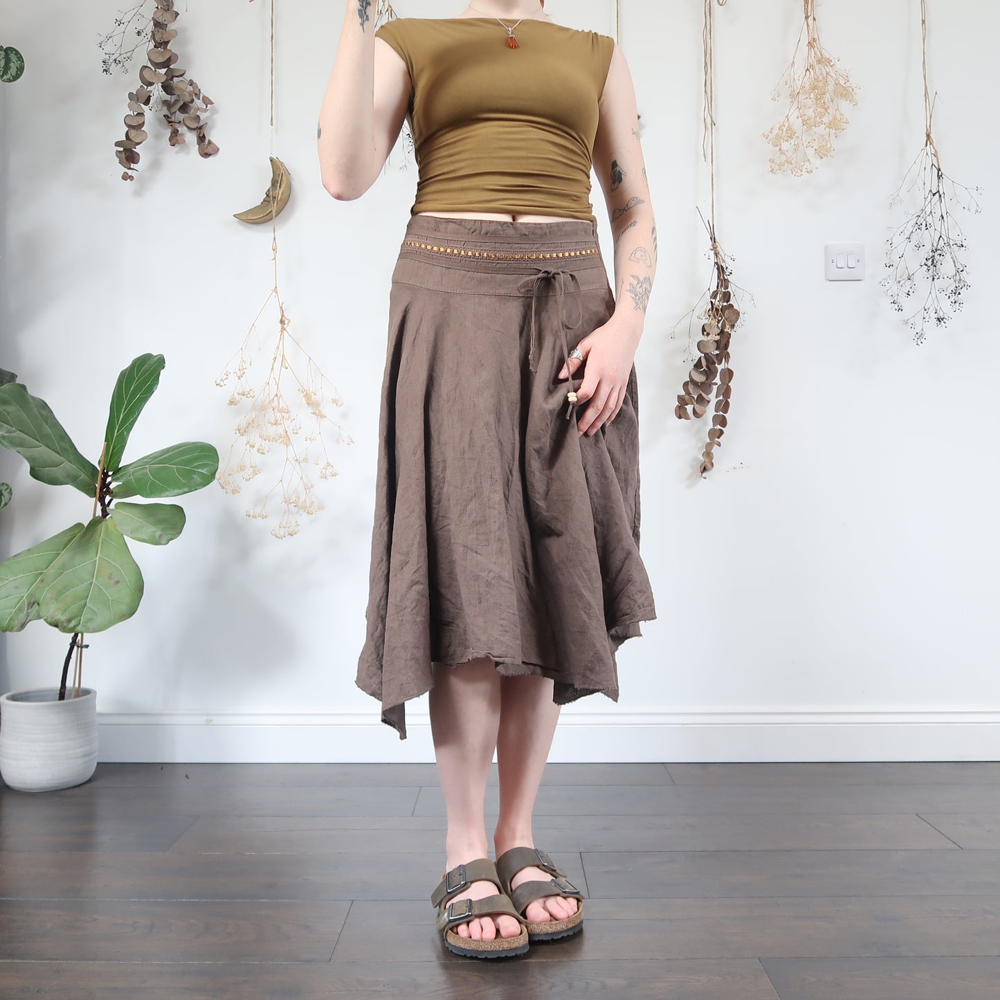 Brown linen skirt - size S/M