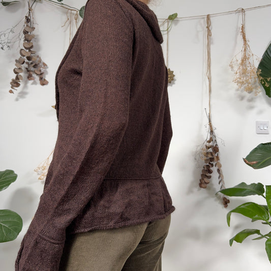Brown knit cardigan - size L