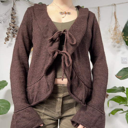 Brown knit cardigan - size L