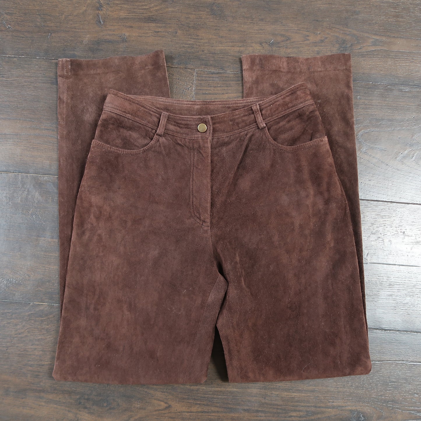Brown suede trousers - 27"