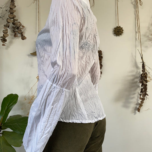 White lace up shirt - size M/L