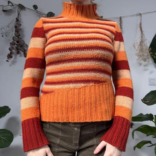 Orange knit jumper - size S