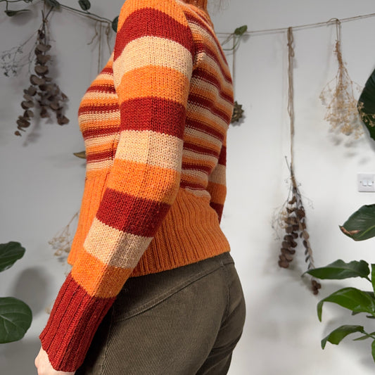 Orange knit jumper - size S