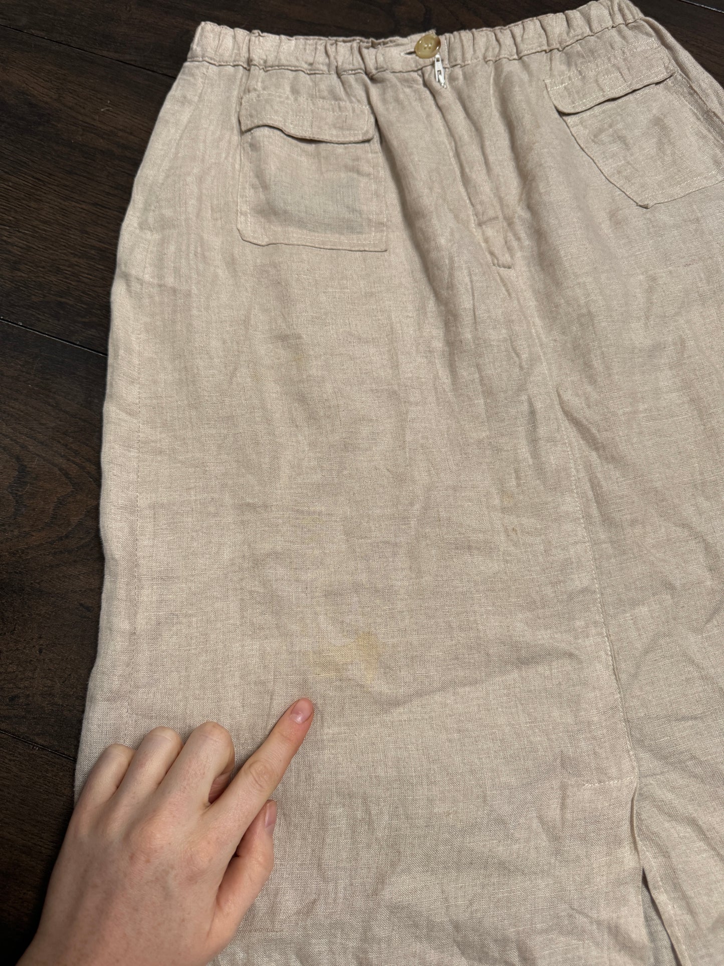 Cream linen skirt - size S