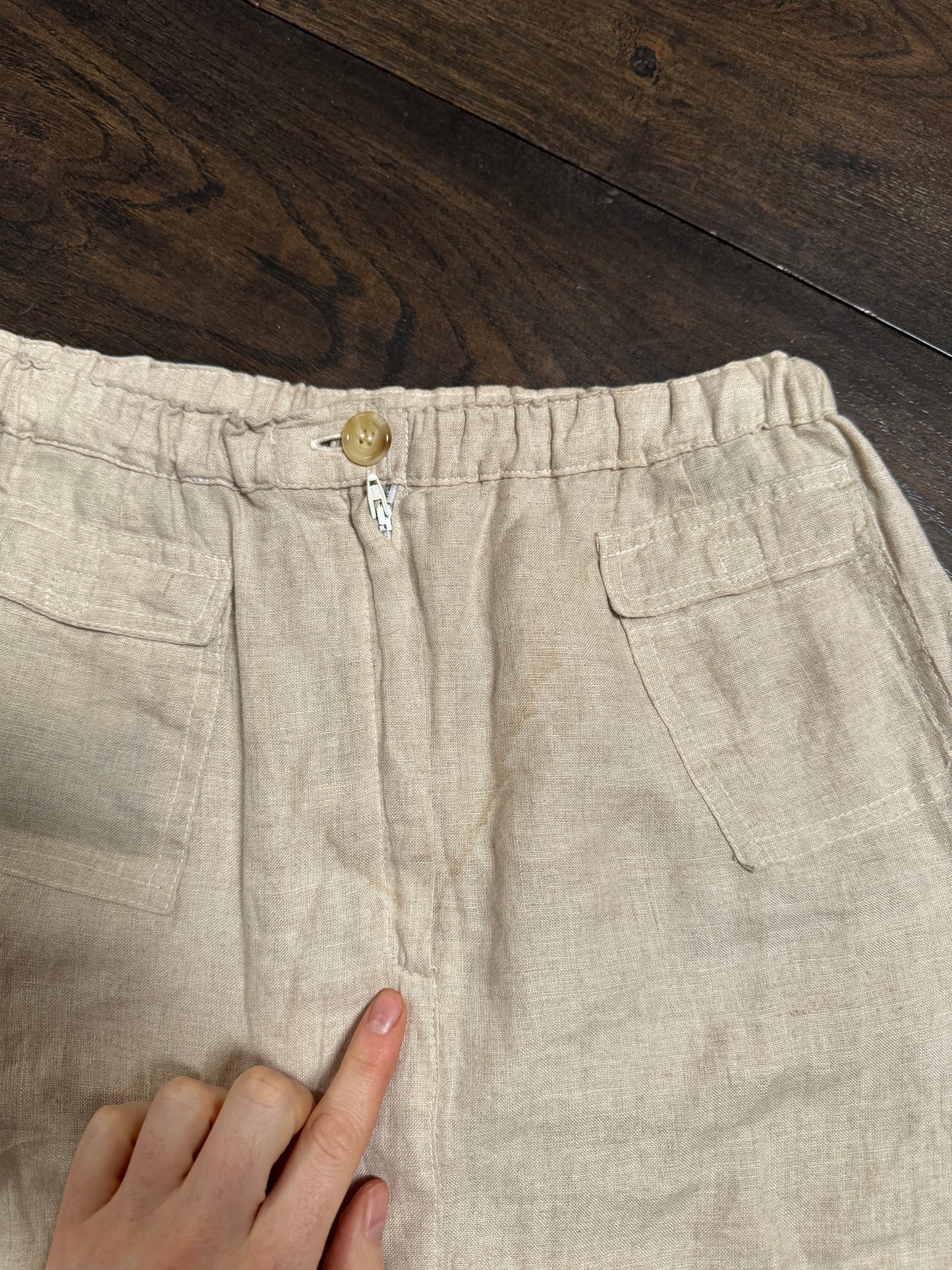 Cream linen skirt - size S