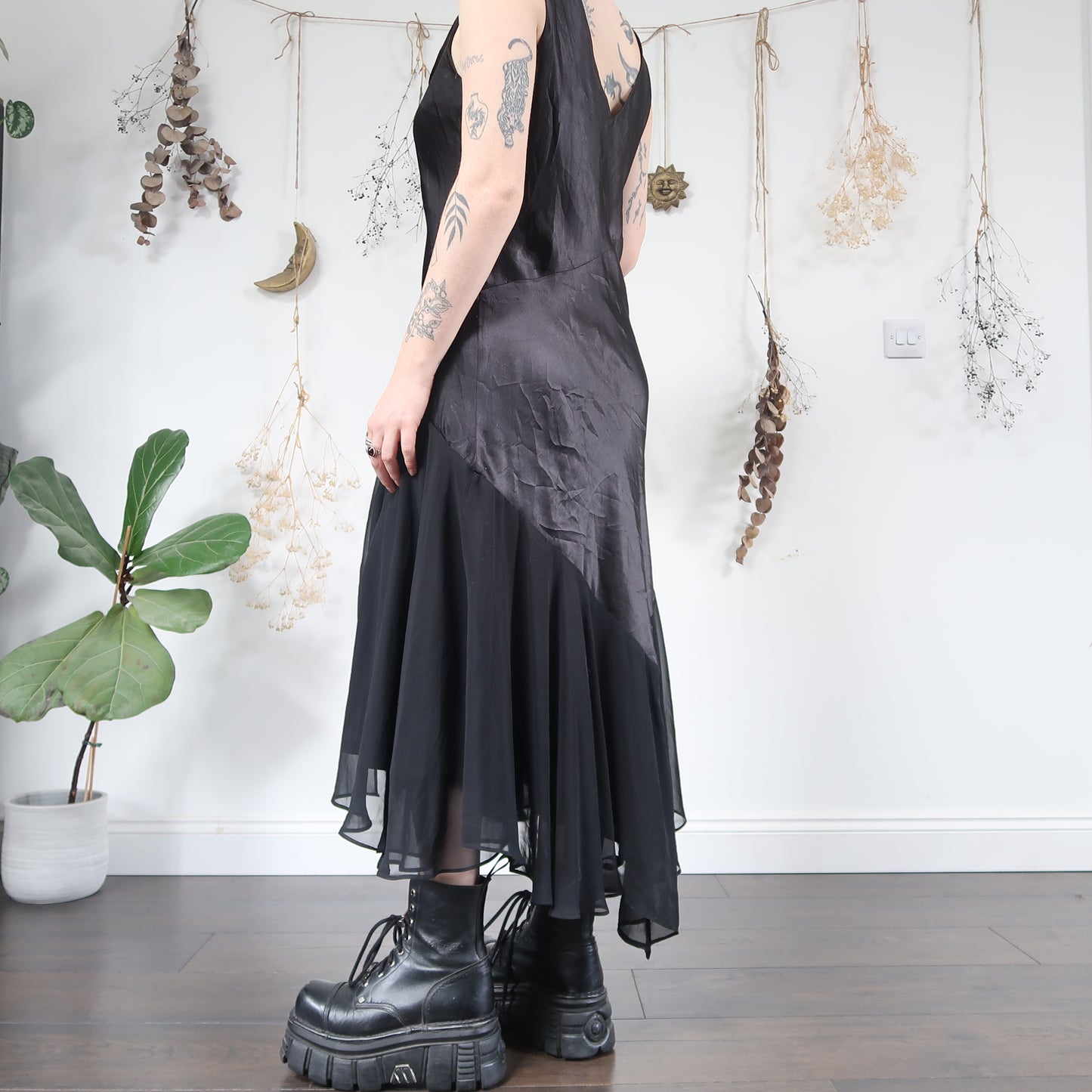 Black cowl neck dress - size M