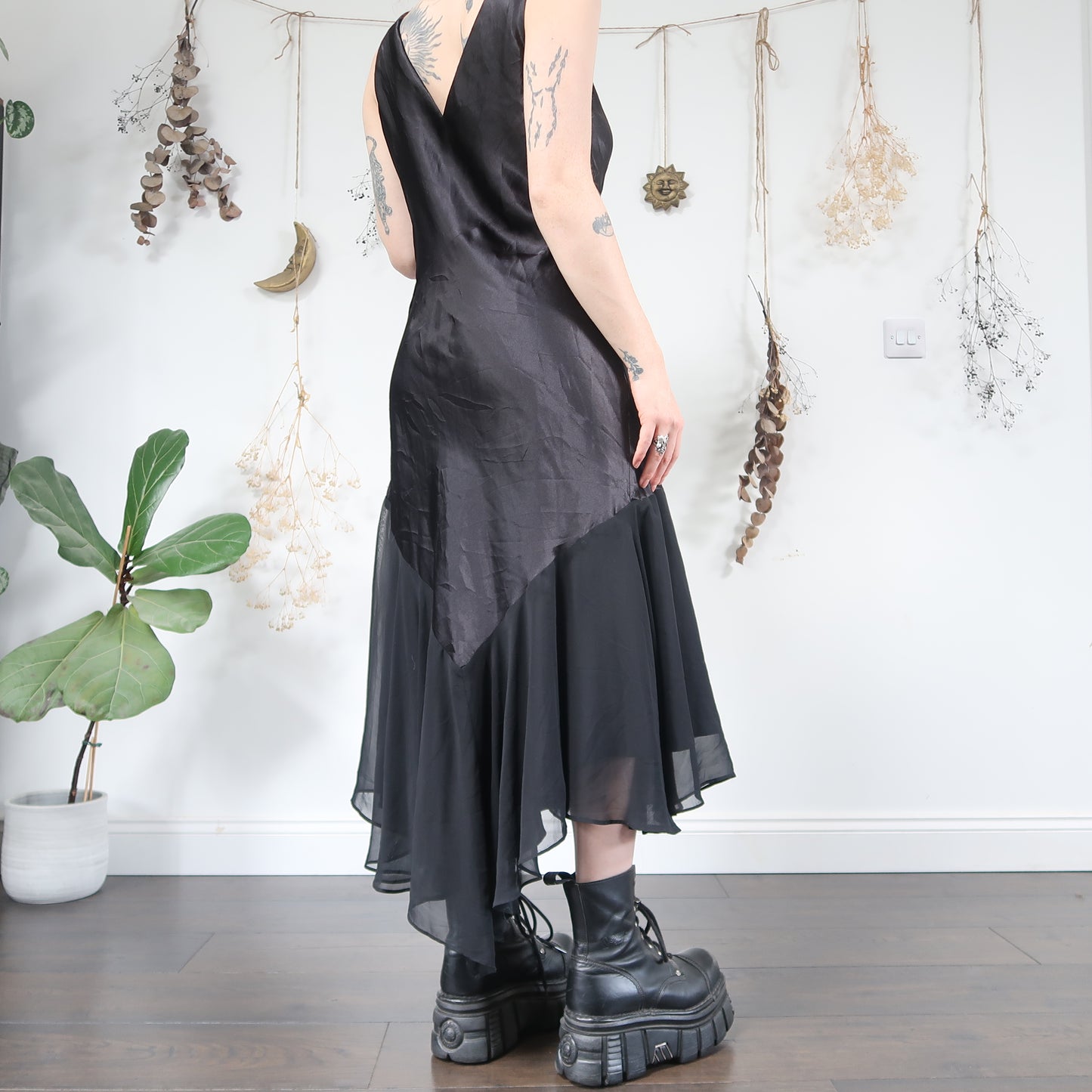 Black cowl neck dress - size M
