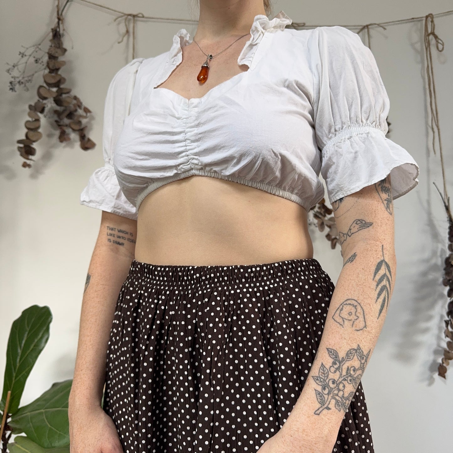 White dirndl blouse - size S