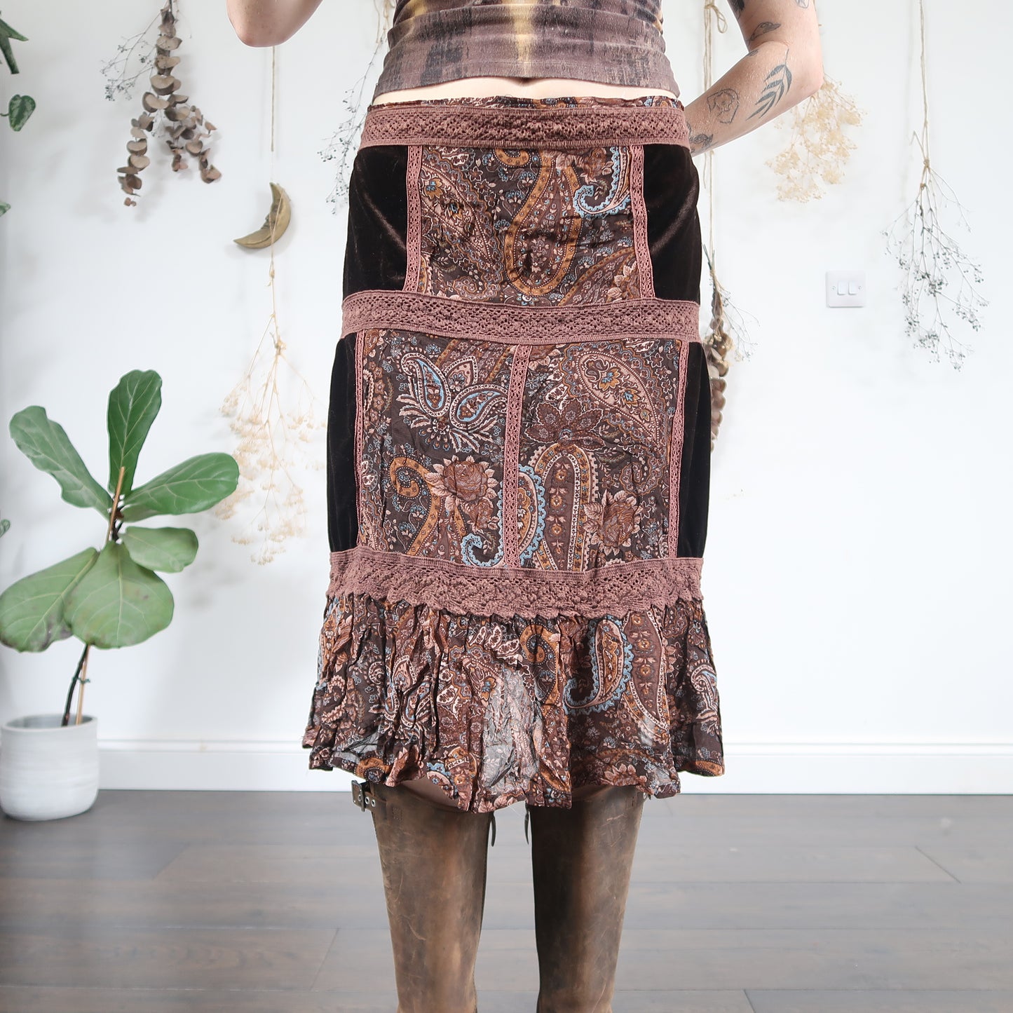 Paisley midi skirt - size L