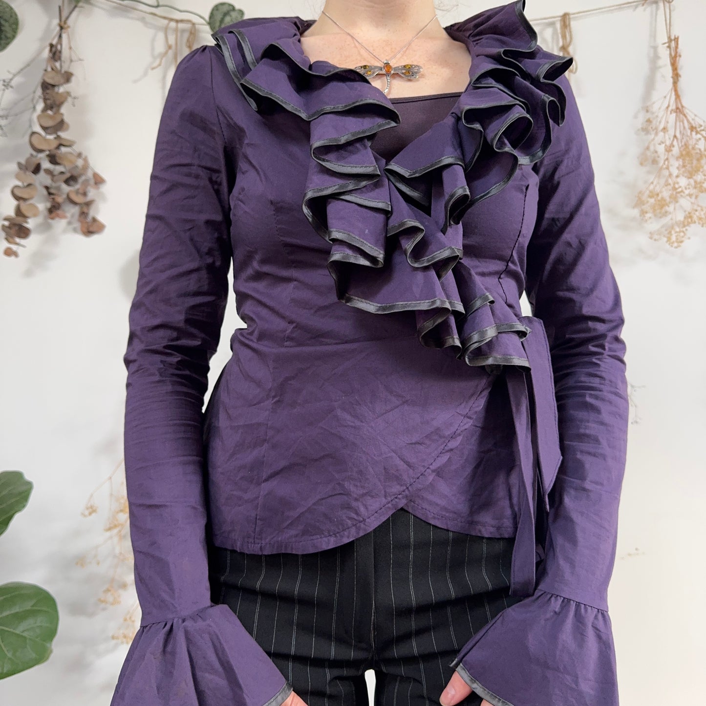 Purple wrap blouse - size M