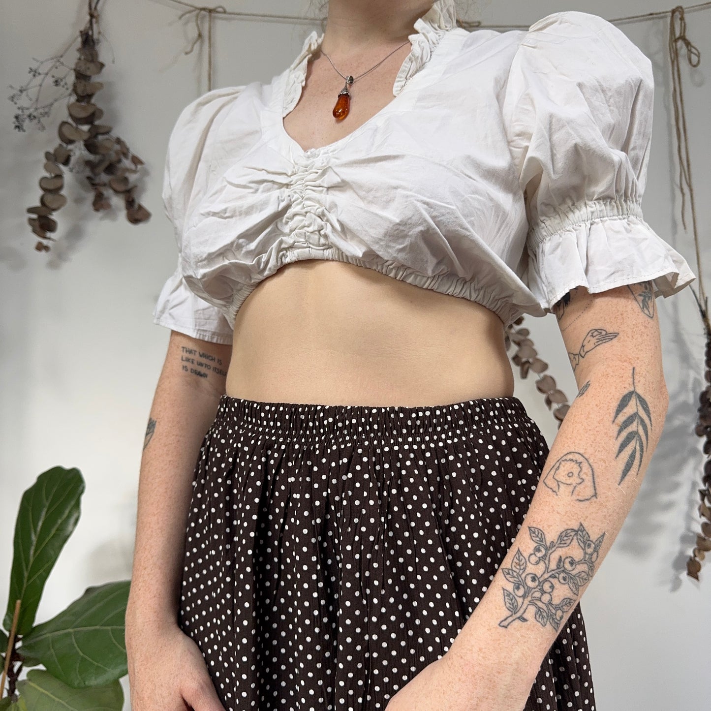 White dirndl blouse - size M