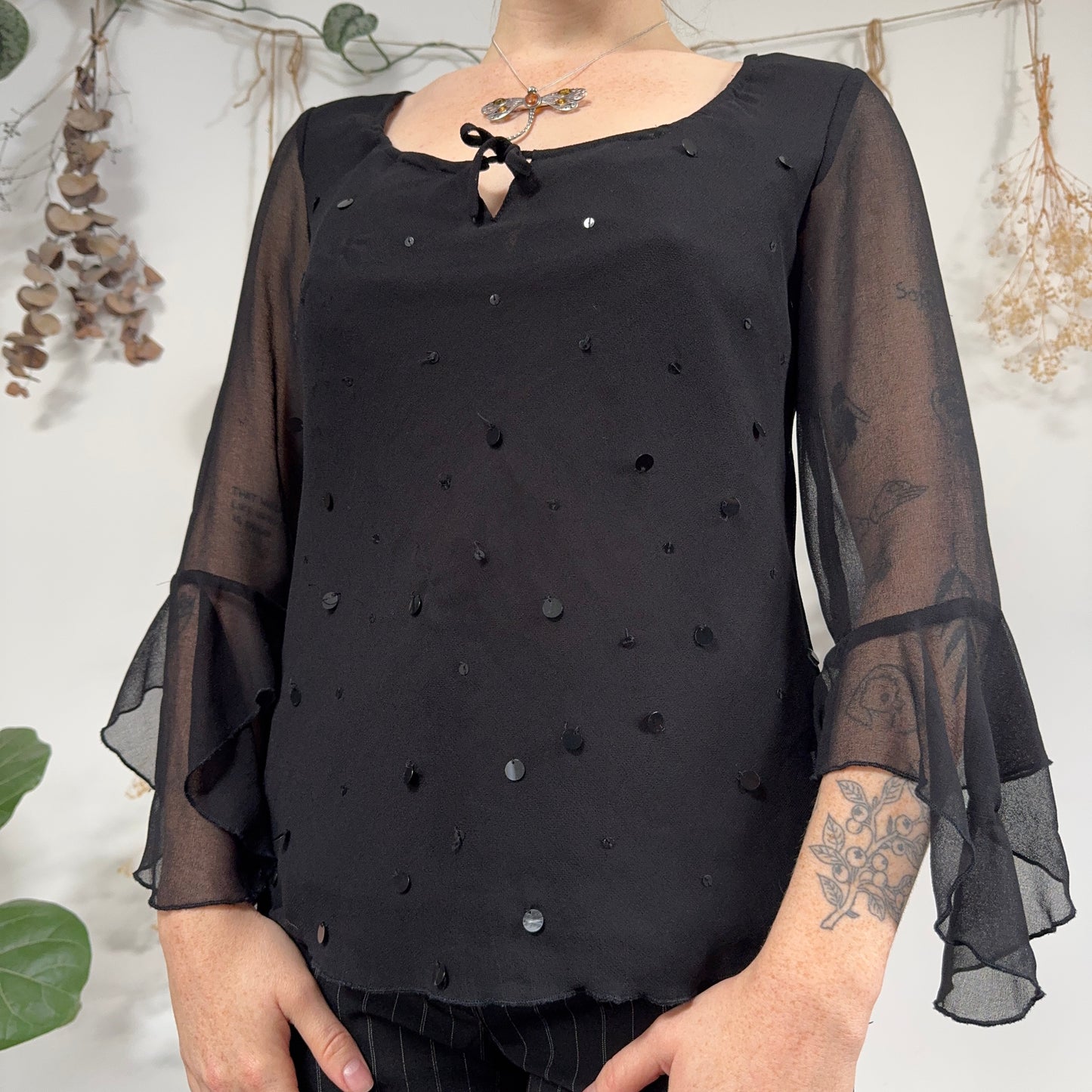 Black witchy blouse - size M