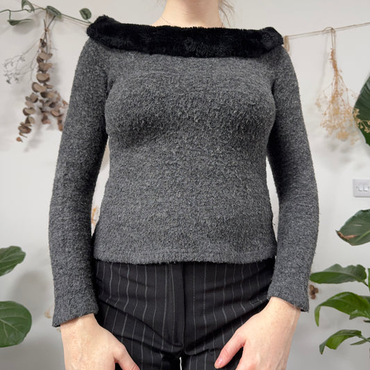 Grey knit top - size XS/S