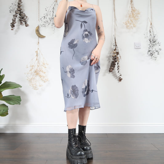 Blue floral dress - size 12/14