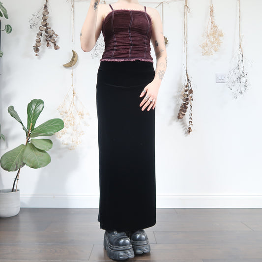 Black velvet skirt - size S