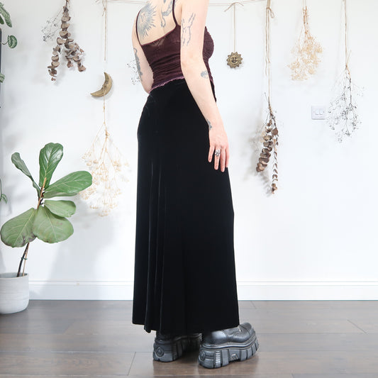 Black velvet skirt - size S