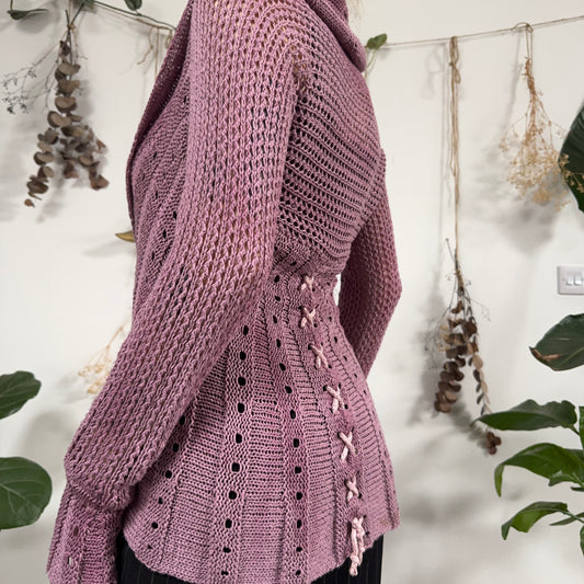 Pink purple knit cardigan - size M