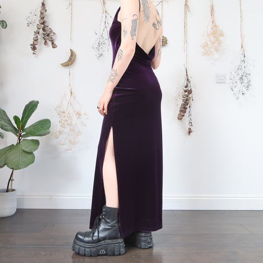 Purple velvet dress - size S/M