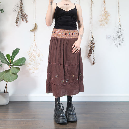 Brown boho skirt - size S/M