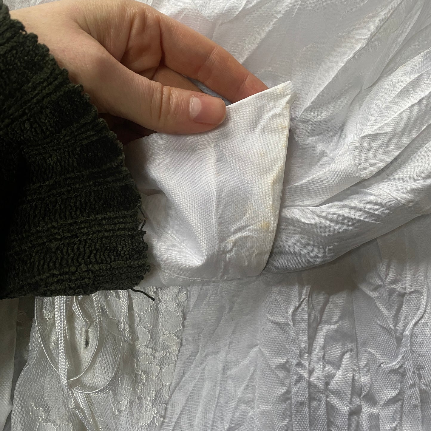 White lace up shirt - size M/L