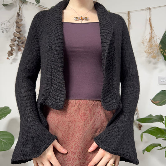 Black knit cardigan - size M