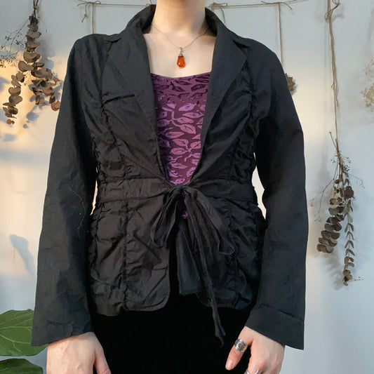 Black tie up jacket - size M/L