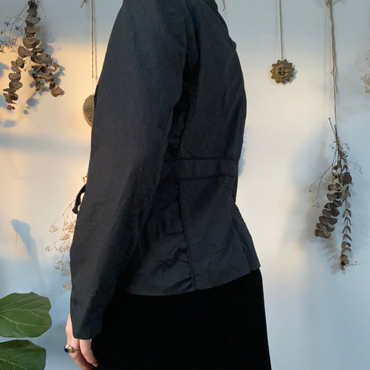 Black tie up jacket - size M/L