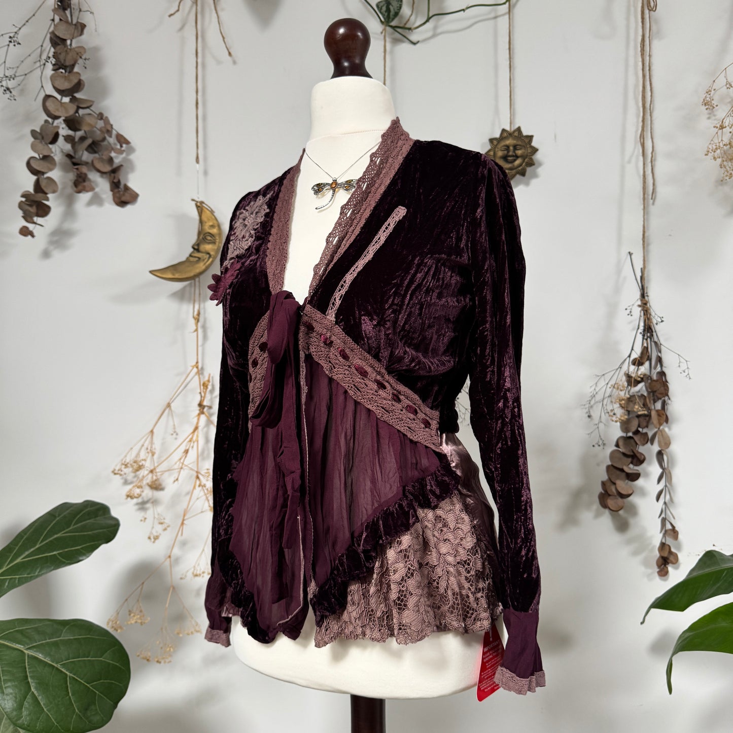 Purple tie blouse - size S/M