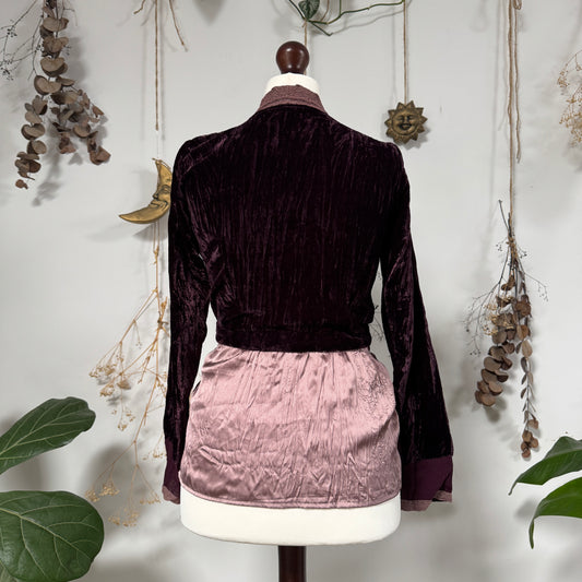 Purple tie blouse - size S/M