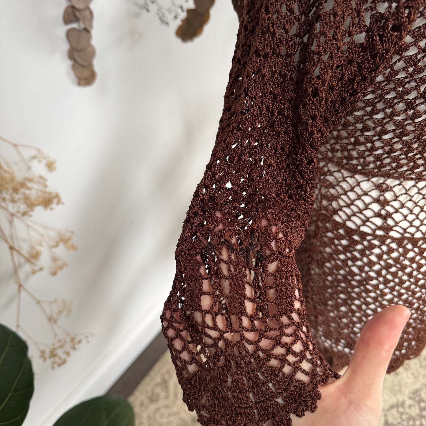 Brown crochet cardigan - size M/L