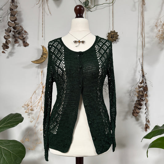 Green crochet cardigan - size S/M