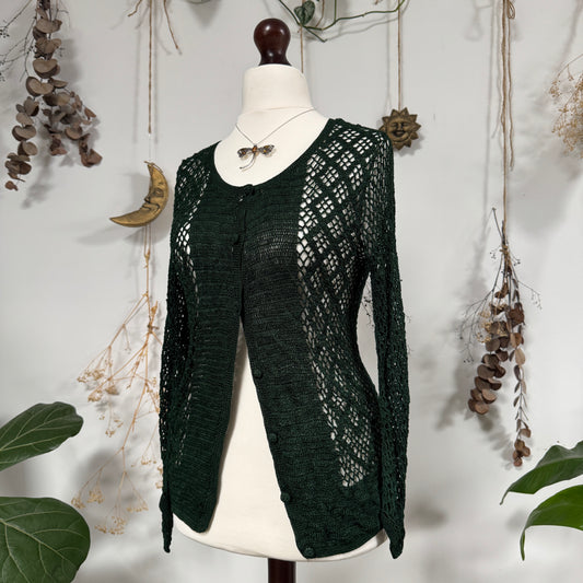 Green crochet cardigan - size S/M