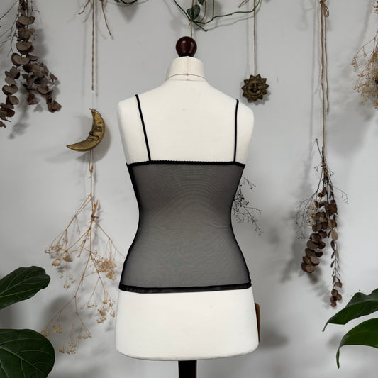 Embroidered mesh cami - size S