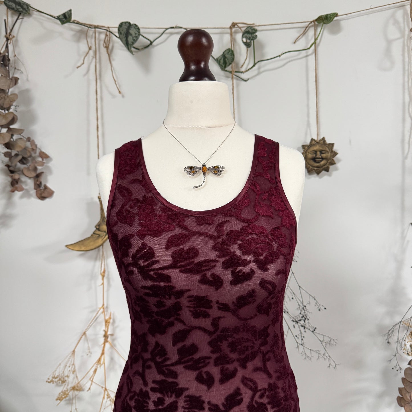 Wine red dress - size S