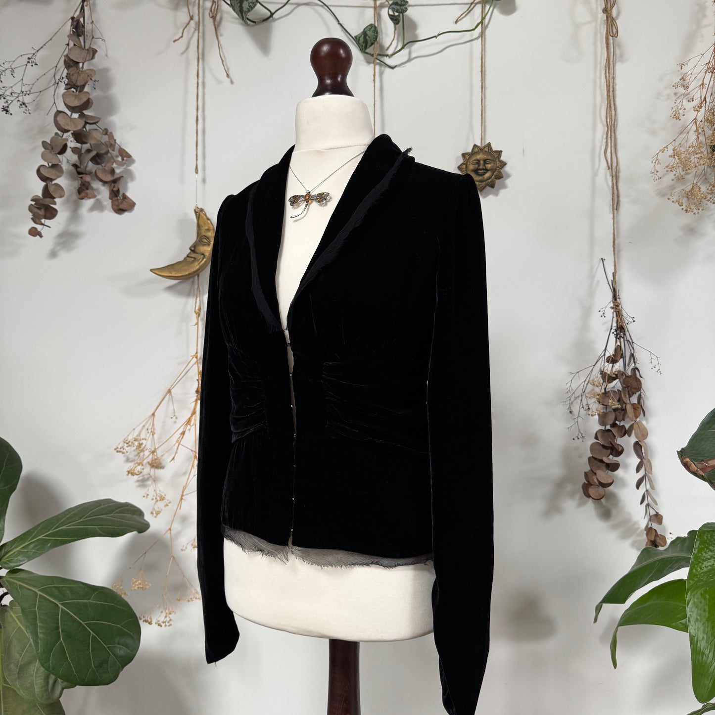 Black velvet jacket - size M