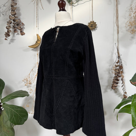 Knit and suede top - size M/L