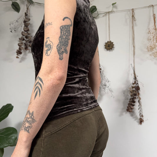 Brown velvet top - size S