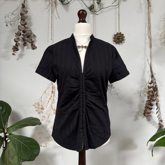 Ruched hook and eye blouse - size L